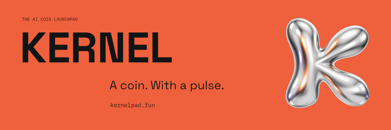 KERNEL X banner: unobstructed lettering and chrome K-star